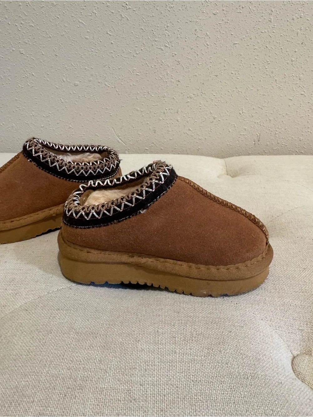 UGG Toddler Chestnut Brown Suede Slip-On Slippers 2